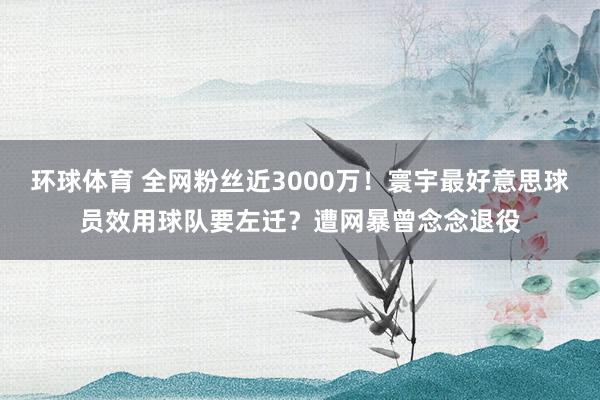 环球体育 全网粉丝近3000万！寰宇最好意思球员效用球队要左迁？遭网暴曾念念退役