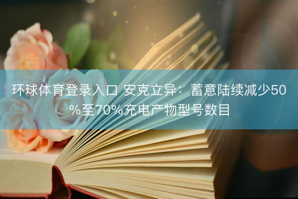 环球体育登录入口 安克立异：蓄意陆续减少50%至70%充电产物型号数目