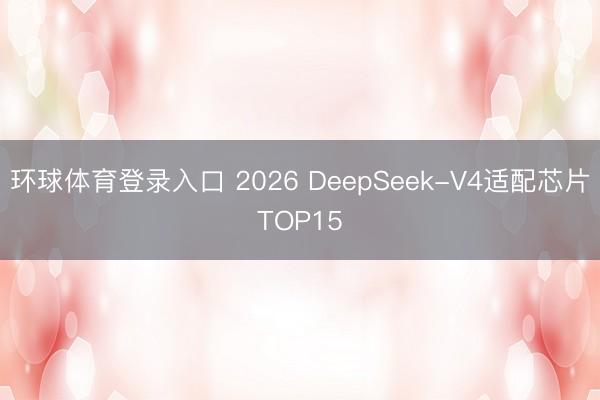 环球体育登录入口 2026 DeepSeek-V4适配芯片TOP15