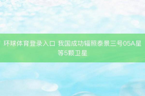 环球体育登录入口 我国成功辐照泰景三号05A星等5颗卫星