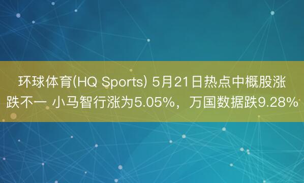 环球体育(HQ Sports) 5月21日热点中概股涨跌不一 小马智行涨为5.05%,万国数据跌9.28%
