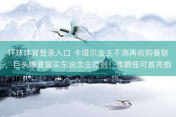 环球体育登录入口 卡塔尔金主不测再收购曼联，巨头曝夏窗买东说念主原则！弗爵痊可首亮相