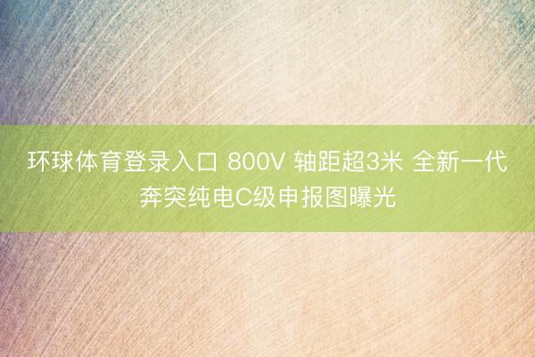 环球体育登录入口 800V 轴距超3米 全新一代奔突纯电C级申报图曝光