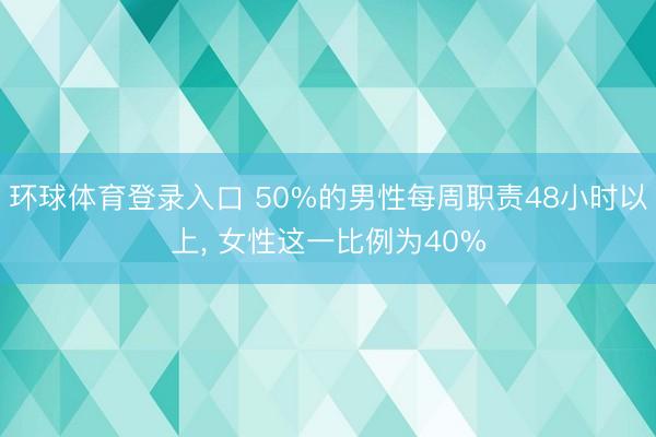 环球体育登录入口 50%的男性每周职责48小时以上， 女性这一比例为40%