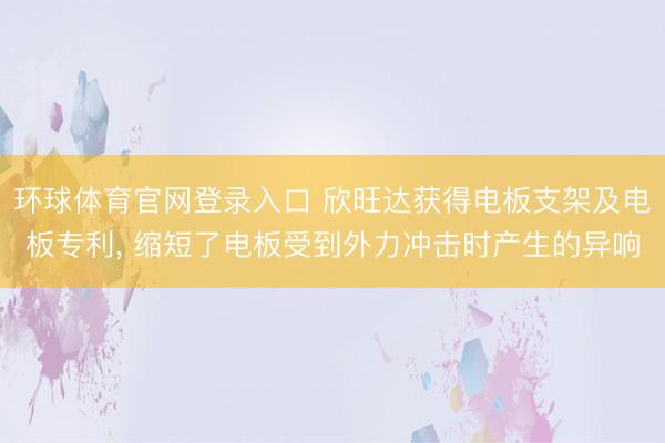 环球体育官网登录入口 欣旺达获得电板支架及电板专利， 缩短了电板受到外力冲击时产生的异响