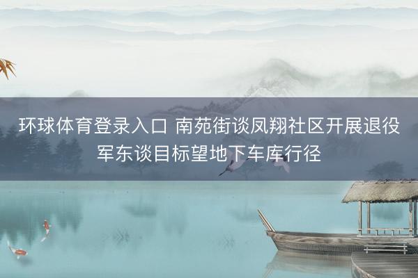 环球体育登录入口 南苑街谈凤翔社区开展退役军东谈目标望地下车库行径