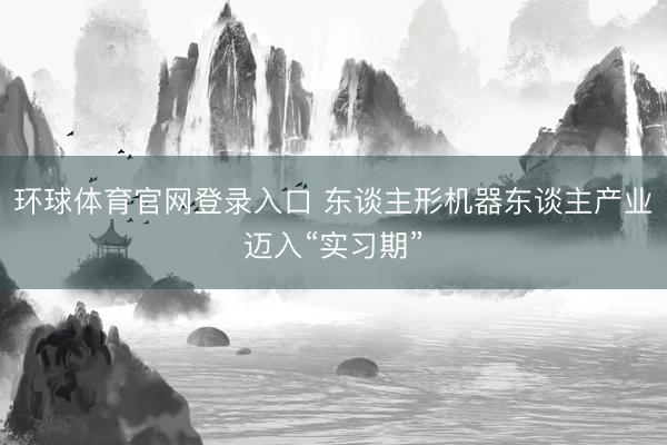 环球体育官网登录入口 东谈主形机器东谈主产业迈入“实习期”
